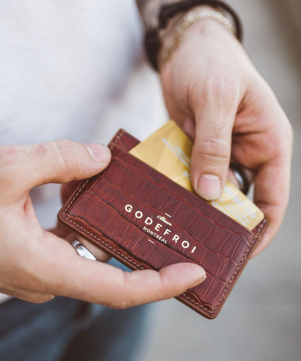 Porte-Cartes en Cuir Crocodile - Maison Godefroi