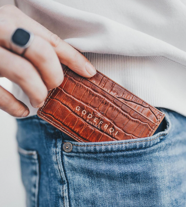 Porte-Cartes en Cuir Crocodile - Maison Godefroi