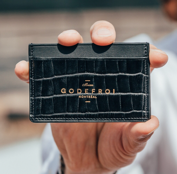 Porte-Cartes en Cuir Crocodile - Maison Godefroi