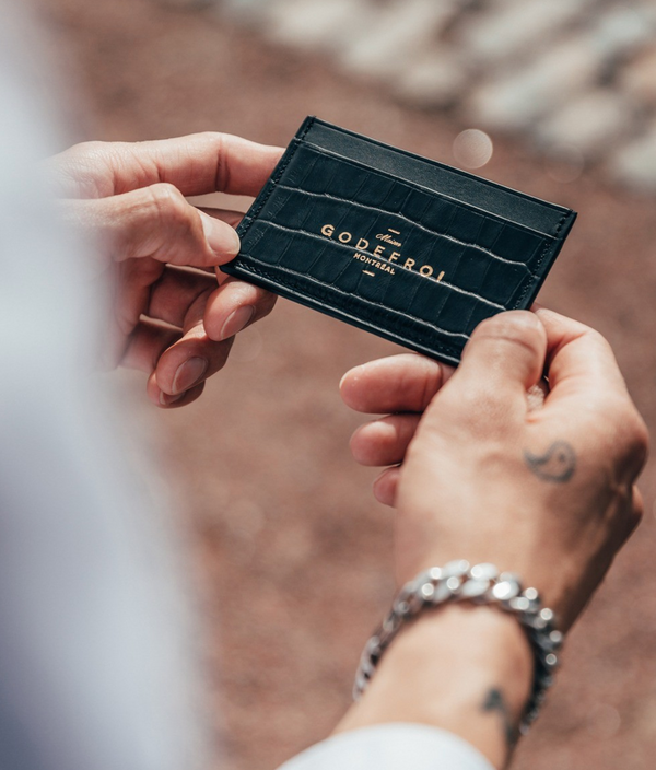 Porte-Cartes en Cuir Crocodile - Maison Godefroi