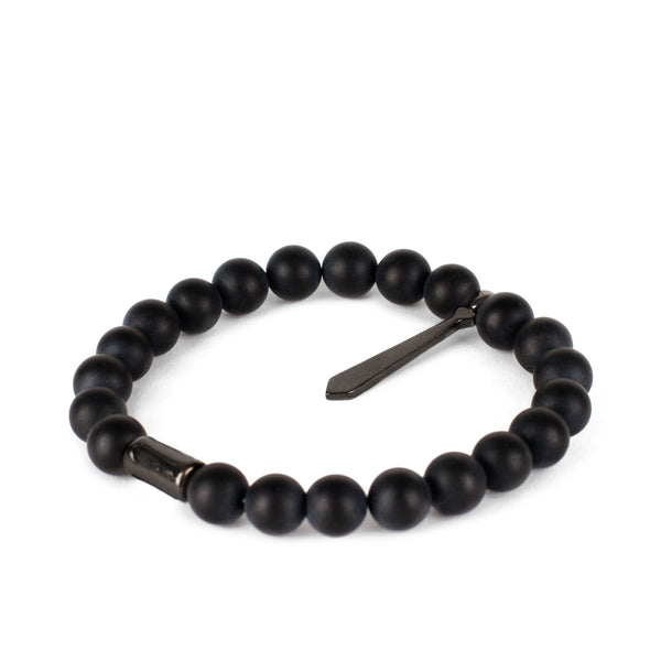 Bracelet Cravate Onyx Noir Mat - Maison Godefroi