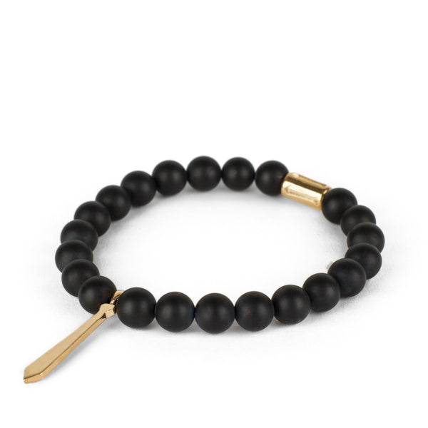 Bracelet Cravate Onyx Noir Mat - Maison Godefroi