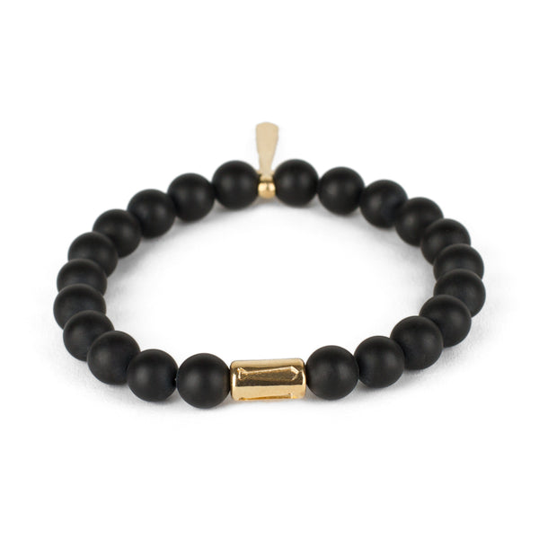Bracelet Cravate Onyx Noir Mat - Maison Godefroi
