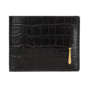 Portefeuille en Cuir Crocodile Noir - Maison Godefroi