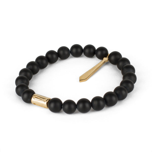 Bracelet Cravate Onyx Noir Mat - Maison Godefroi