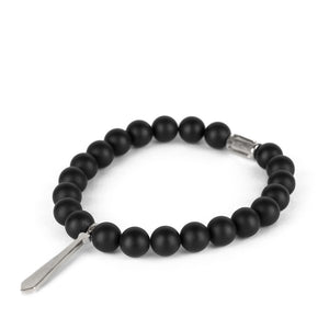 Bracelet Cravate Onyx Noir Mat - Maison Godefroi