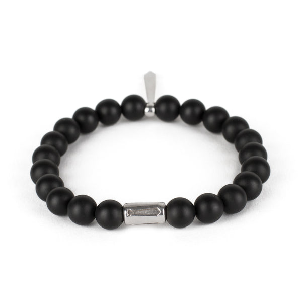 Bracelet Cravate Onyx Noir Mat - Maison Godefroi