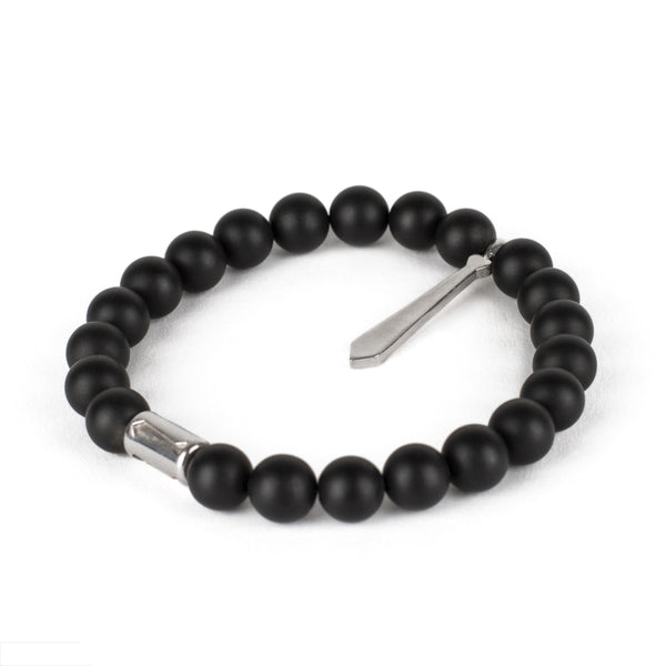 Bracelet Cravate Onyx Noir Mat - Maison Godefroi