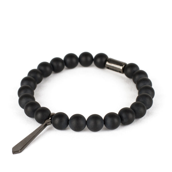 Bracelet Cravate Onyx Noir Mat - Maison Godefroi
