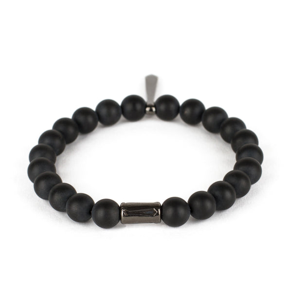 Bracelet Cravate Onyx Noir Mat - Maison Godefroi