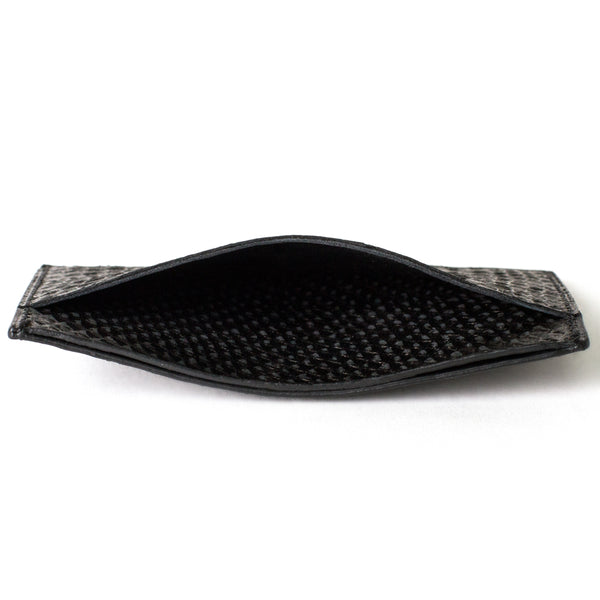 Porte-Cartes en Cuir Python Noir - Maison Godefroi