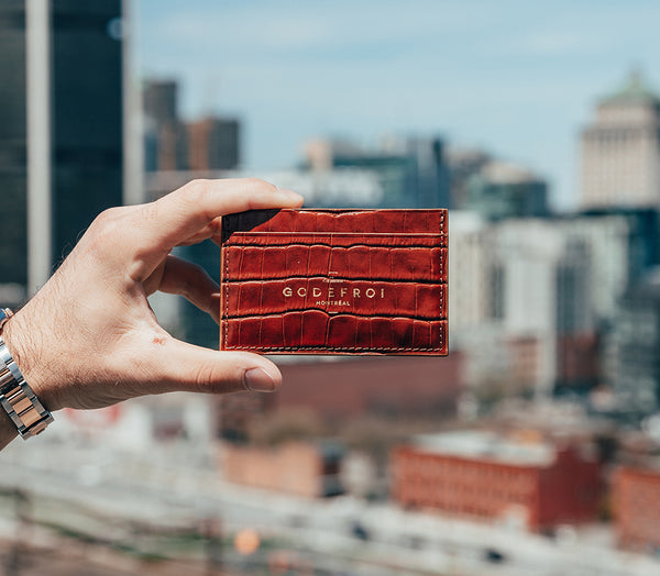 Porte-Cartes en Cuir Crocodile - Maison Godefroi