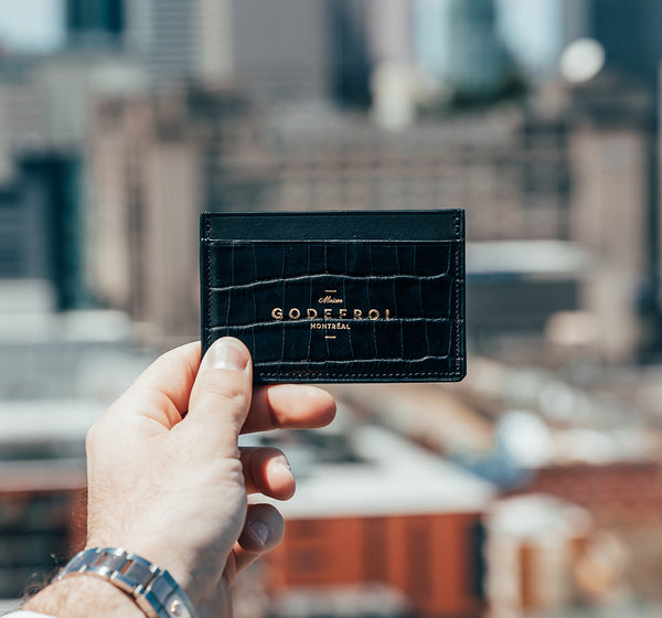 Porte-Cartes en Cuir Crocodile - Maison Godefroi