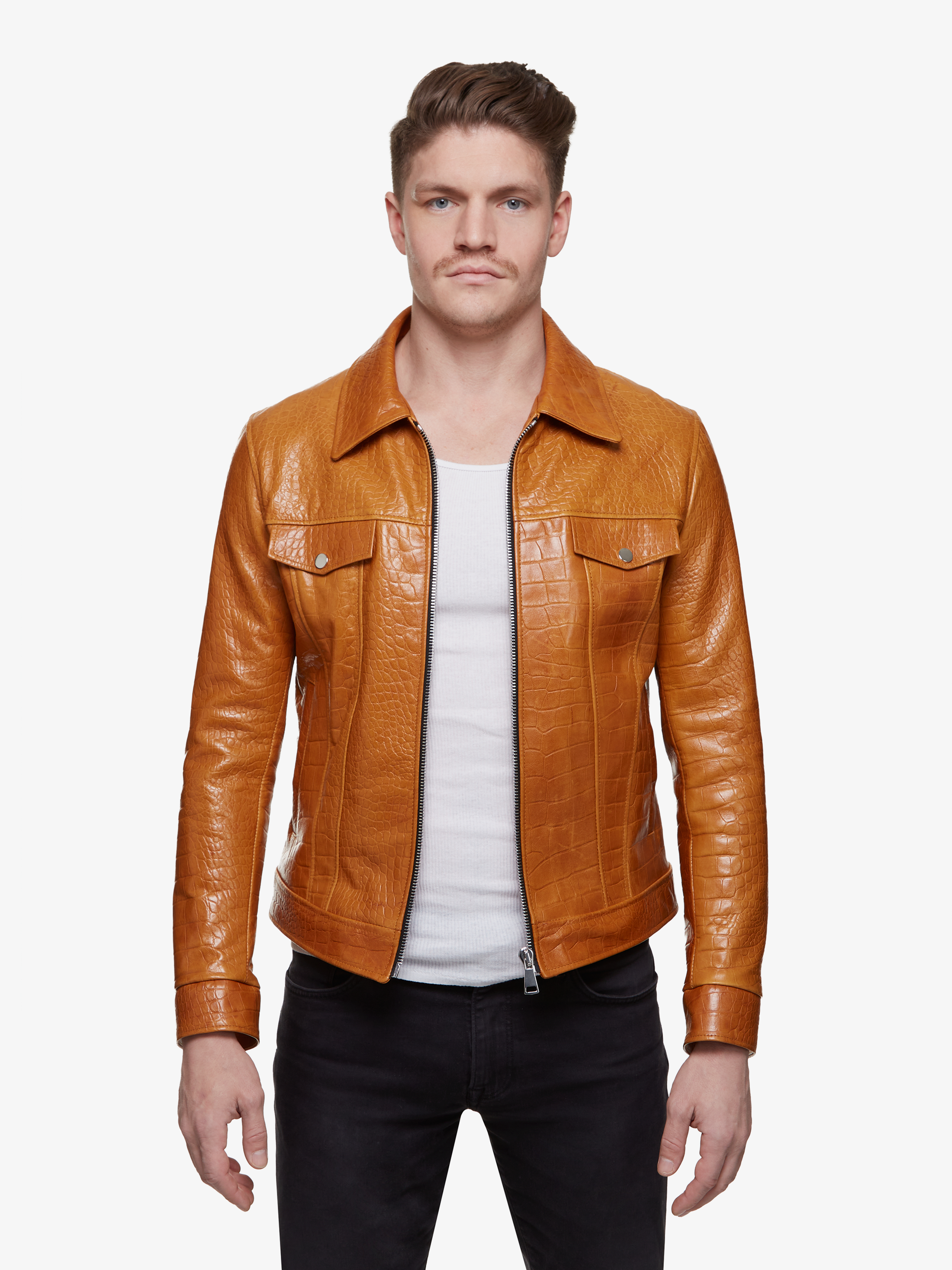 Summit cognac || Manteau en cuir de chèvre