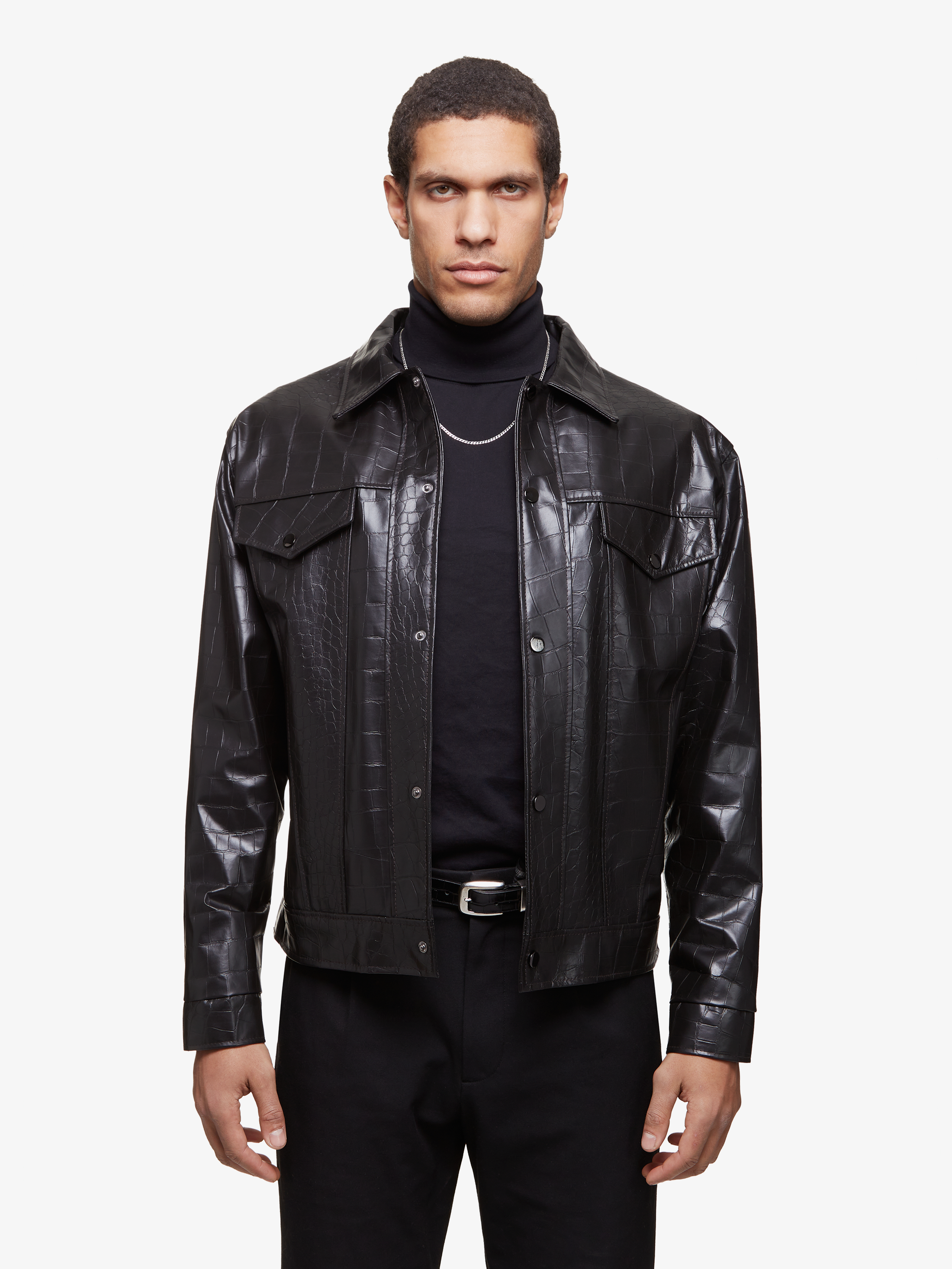 Summit brun foncé || Manteau en cuir