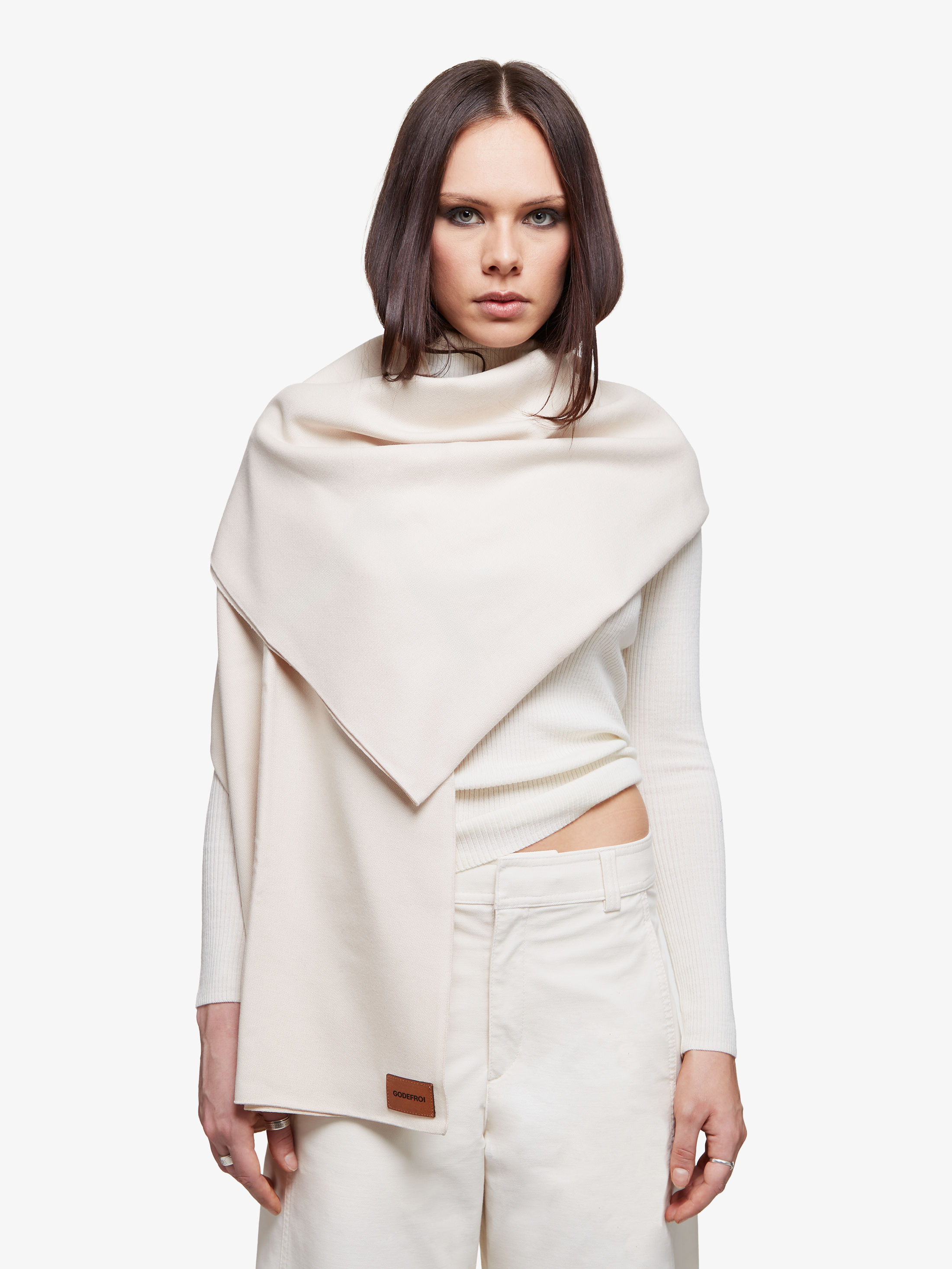 Foulard-couverture || cachemire beige clair