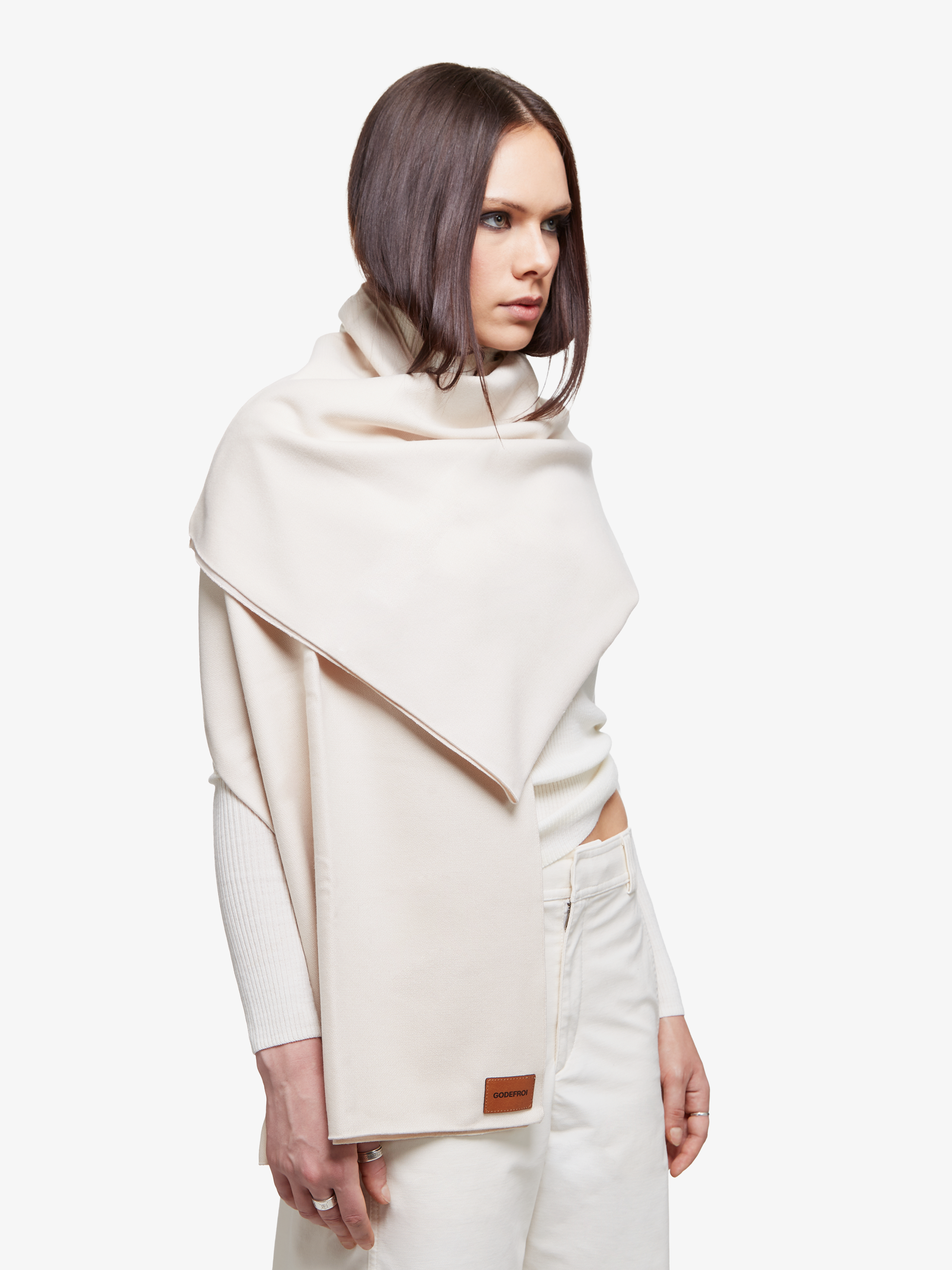 Foulard-couverture || cachemire beige clair