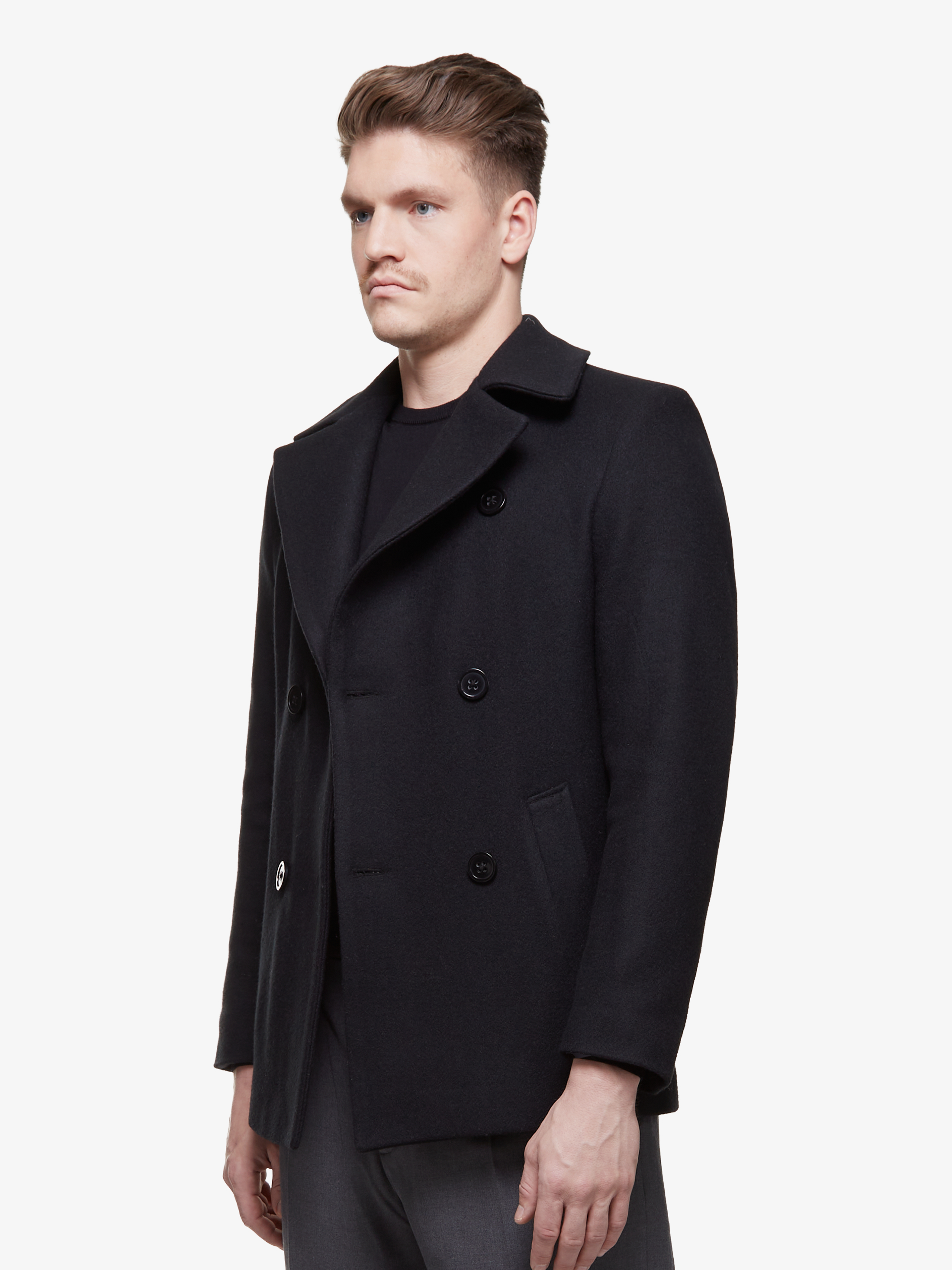 Valin noir || Manteau en cachemire