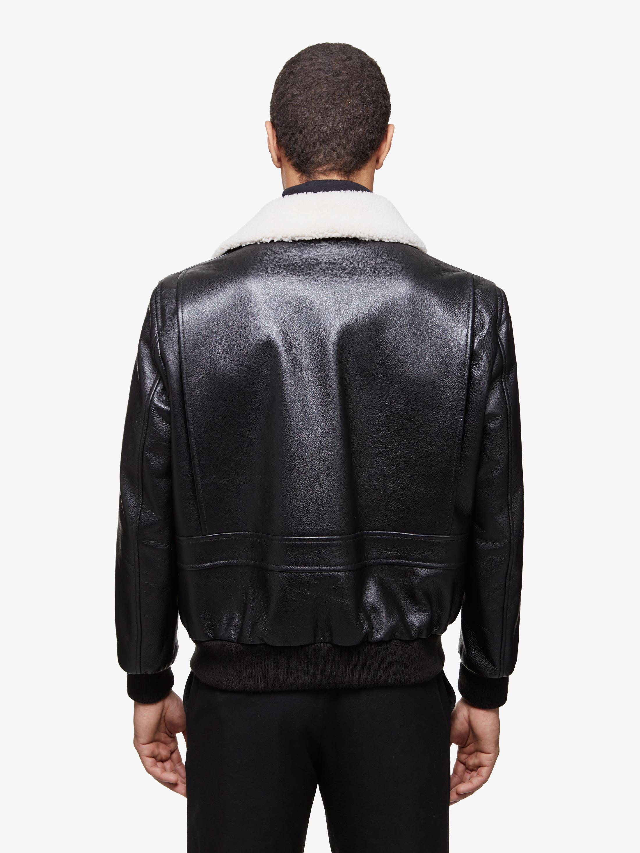 Horizon || Bomber en cuir & laine mérino