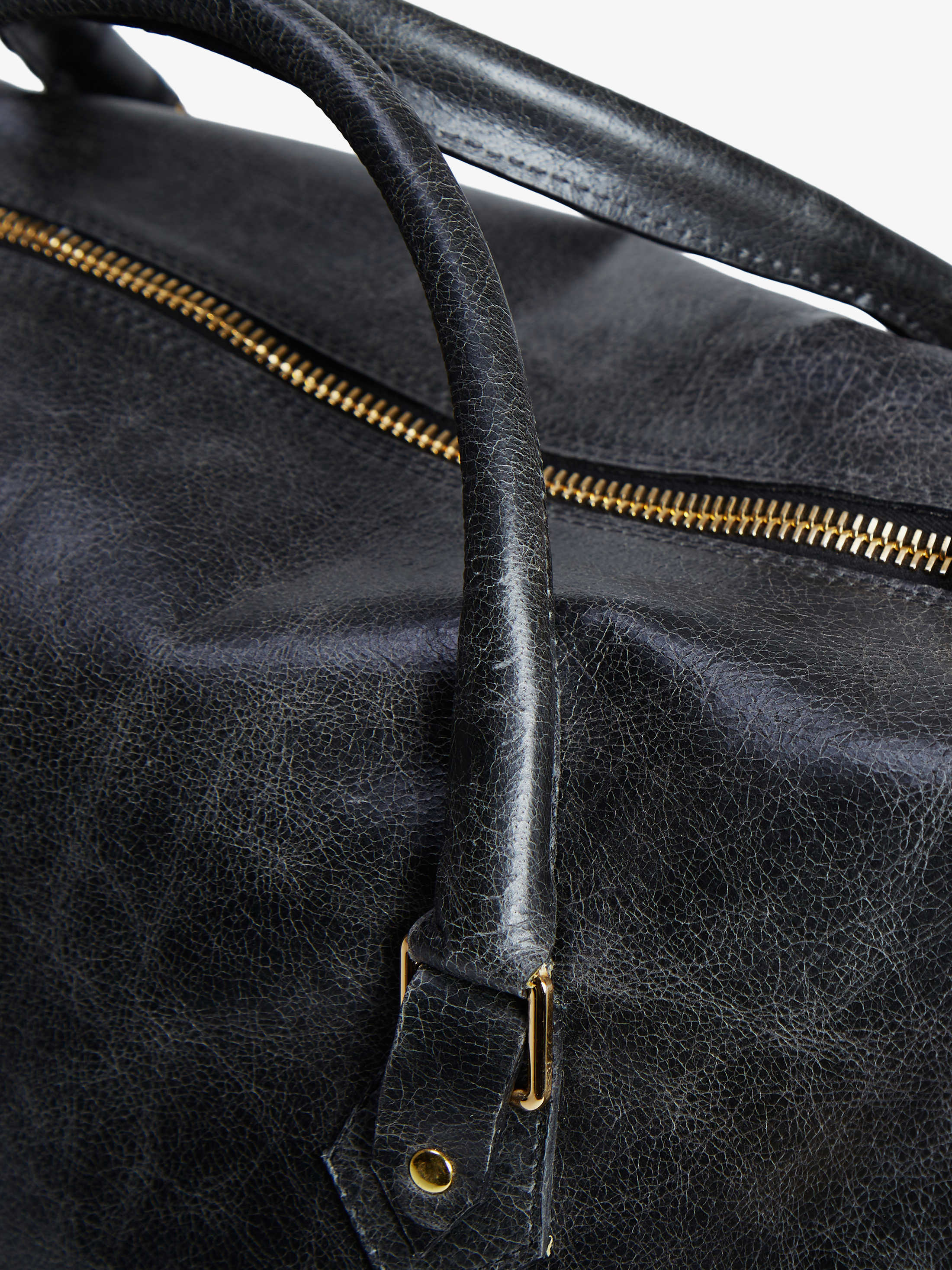 Sac duffle || cuir graphite charbon