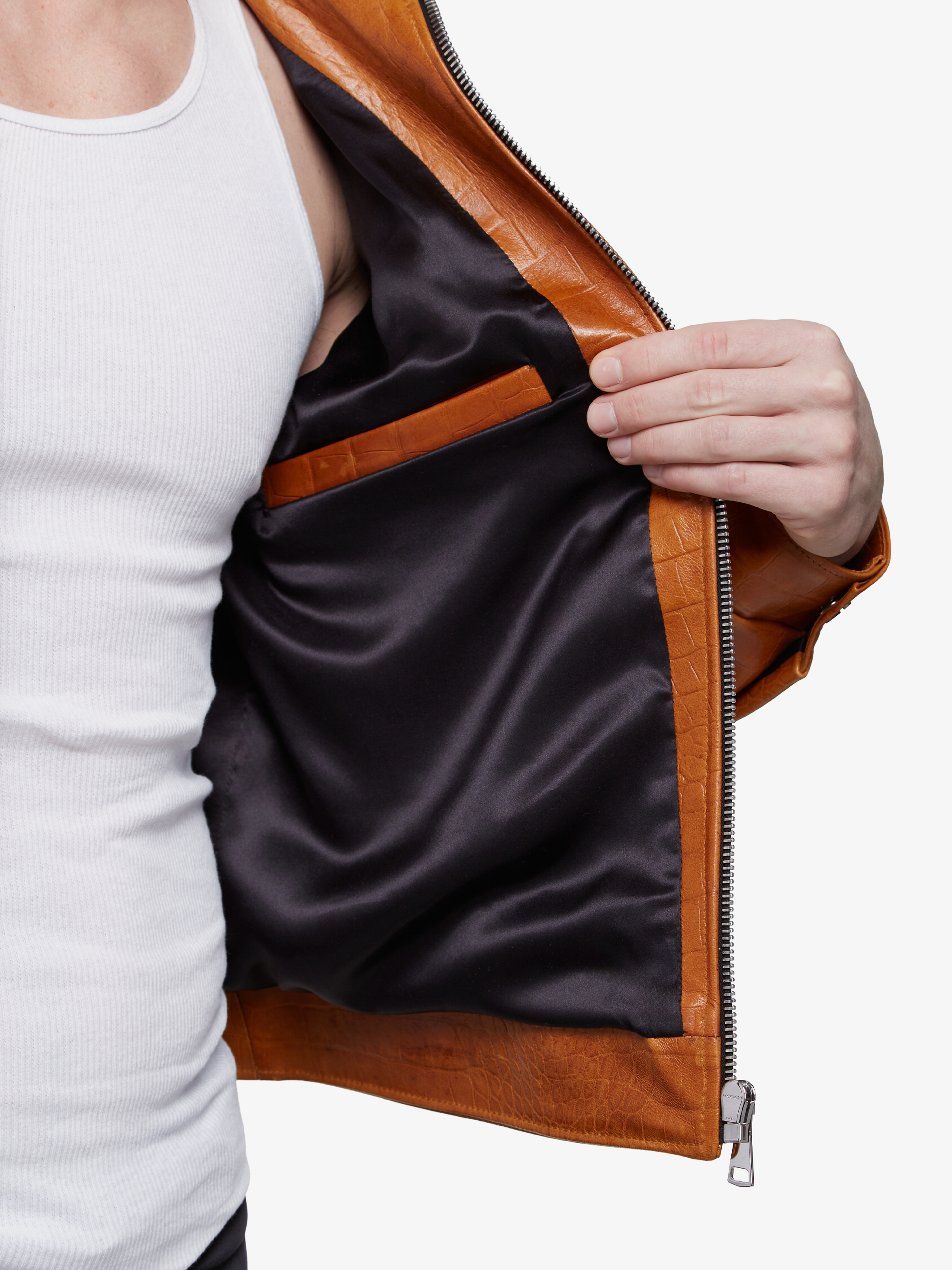 Summit cognac || Manteau en cuir de chèvre