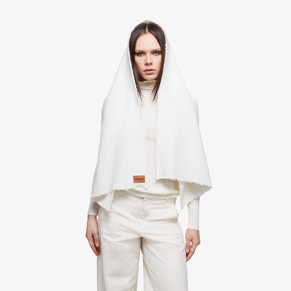 Foulard en cachemire et angora blanc