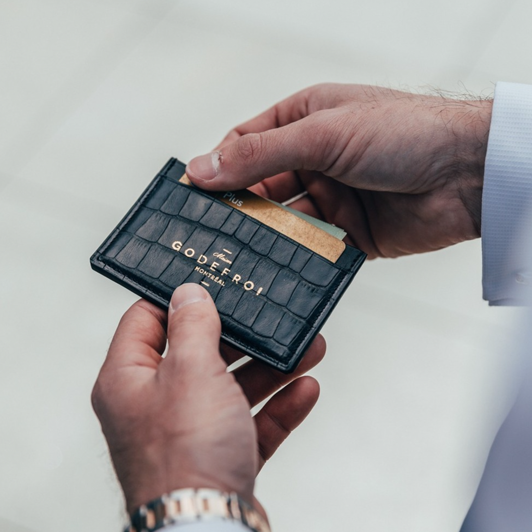 Porte-Cartes en Cuir Crocodile