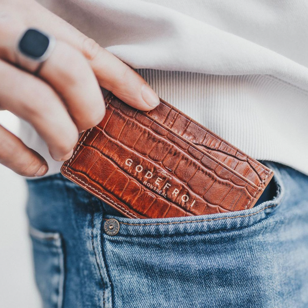 Porte-Cartes en Cuir Crocodile