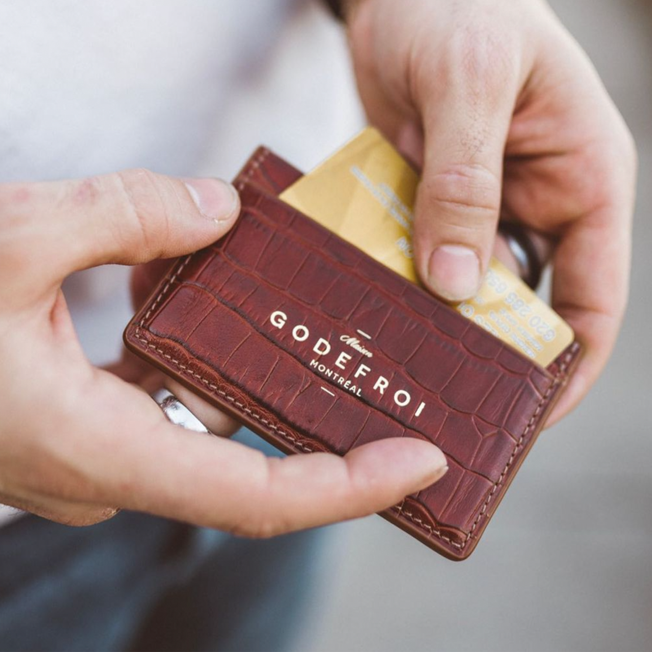 Porte-Cartes en Cuir Crocodile