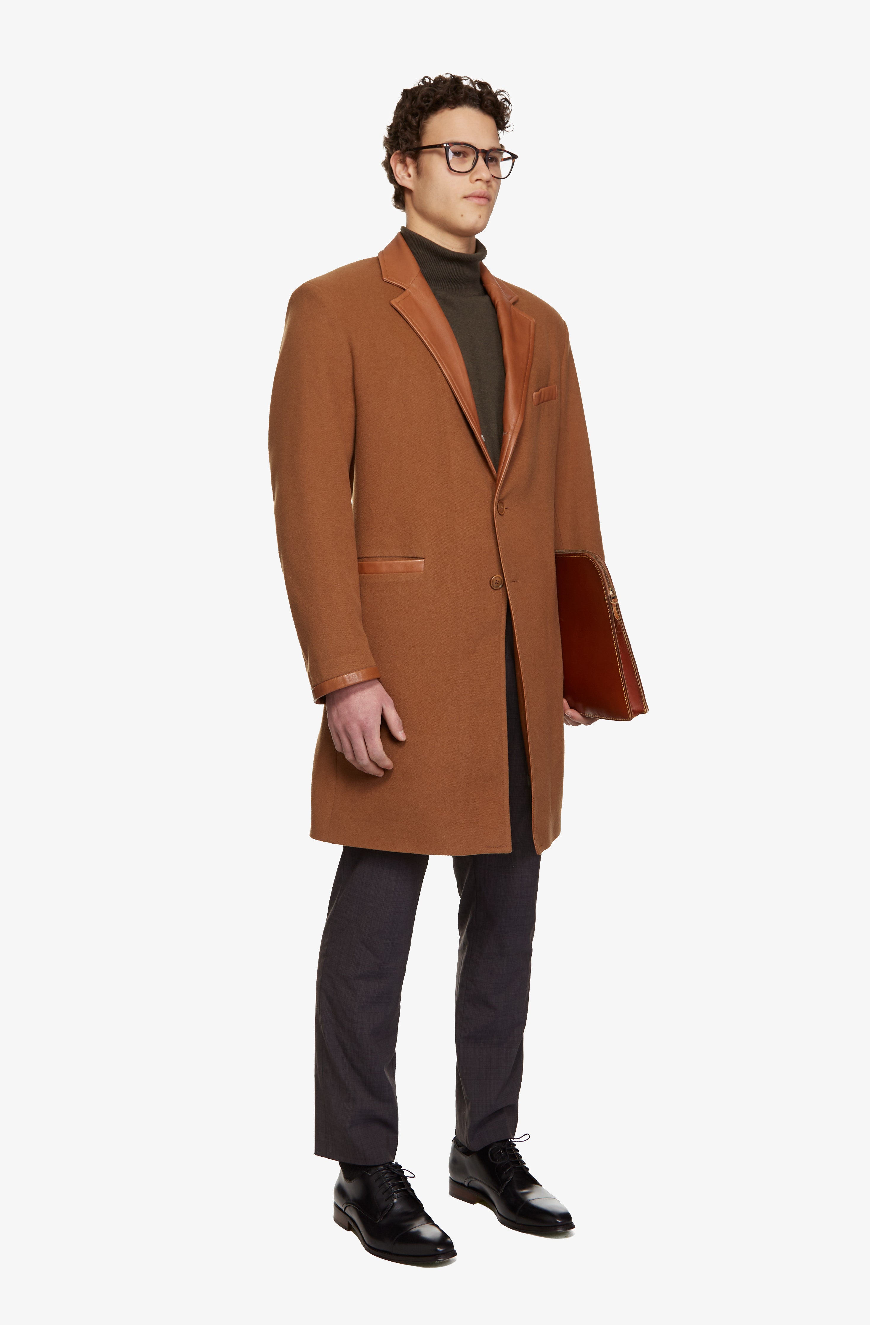 Vault Brun || Veste en cachemire & cuir