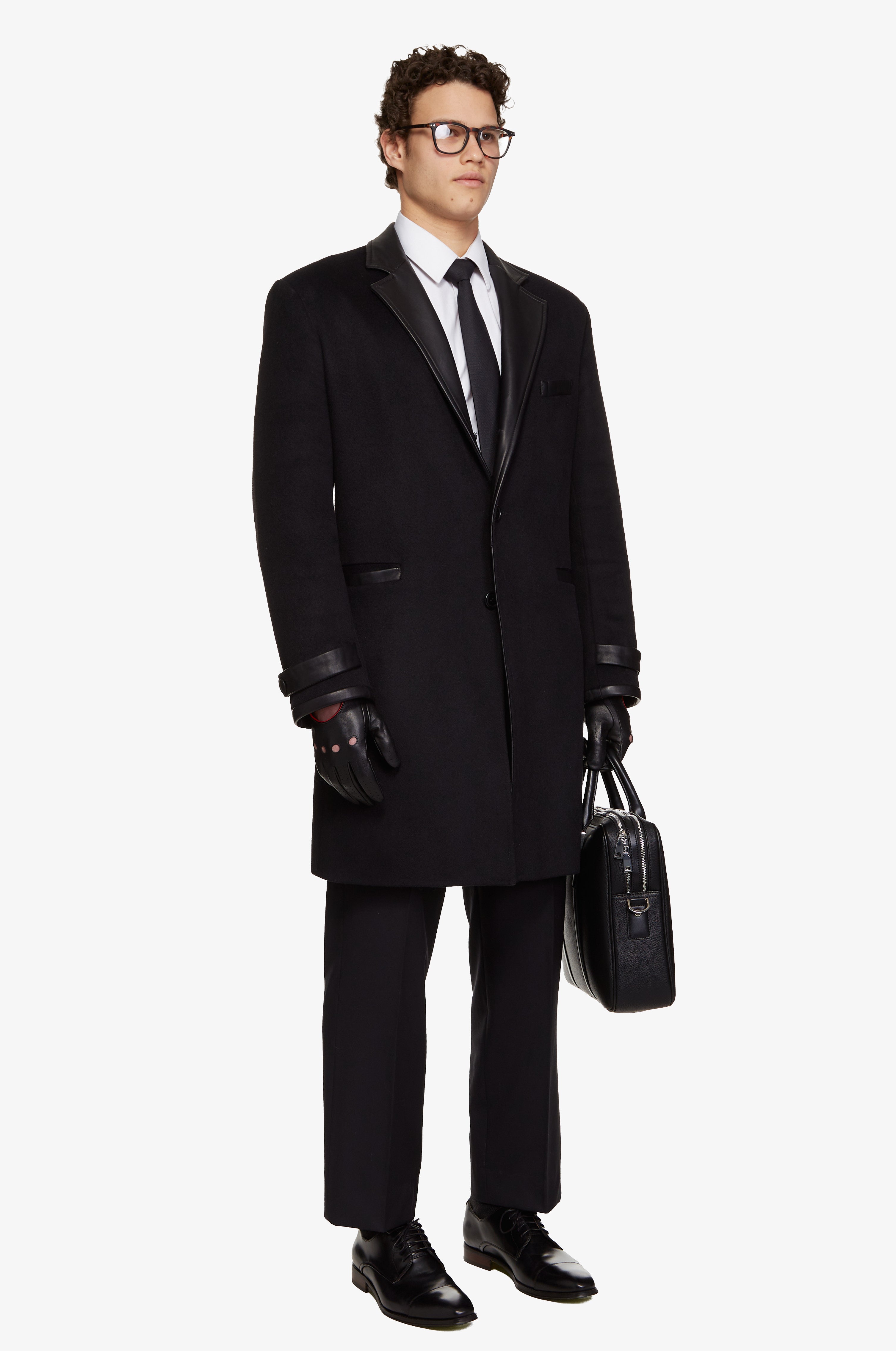 Vault noir || Veste en cachemire & cuir