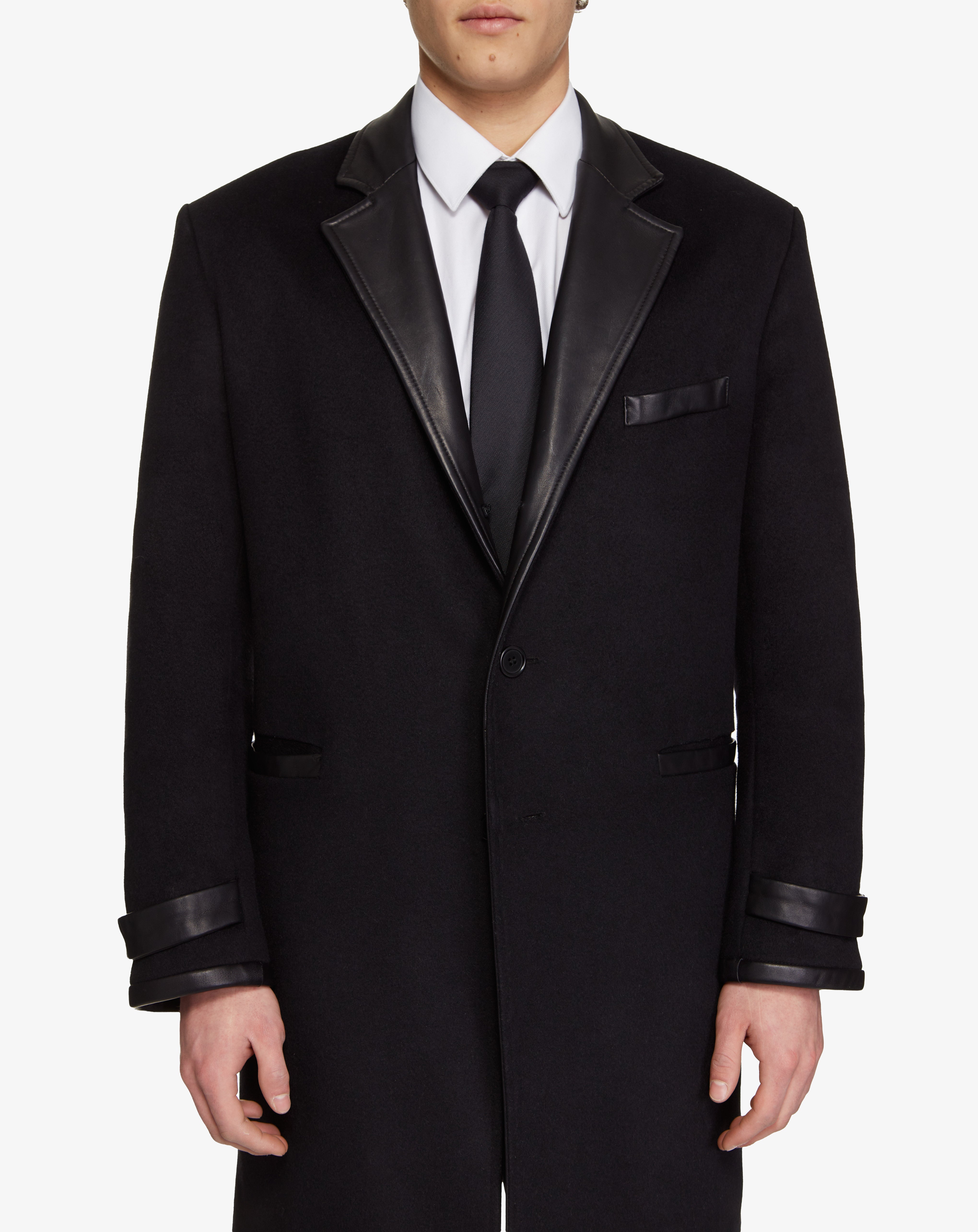 Vault noir || Veste en cachemire & cuir