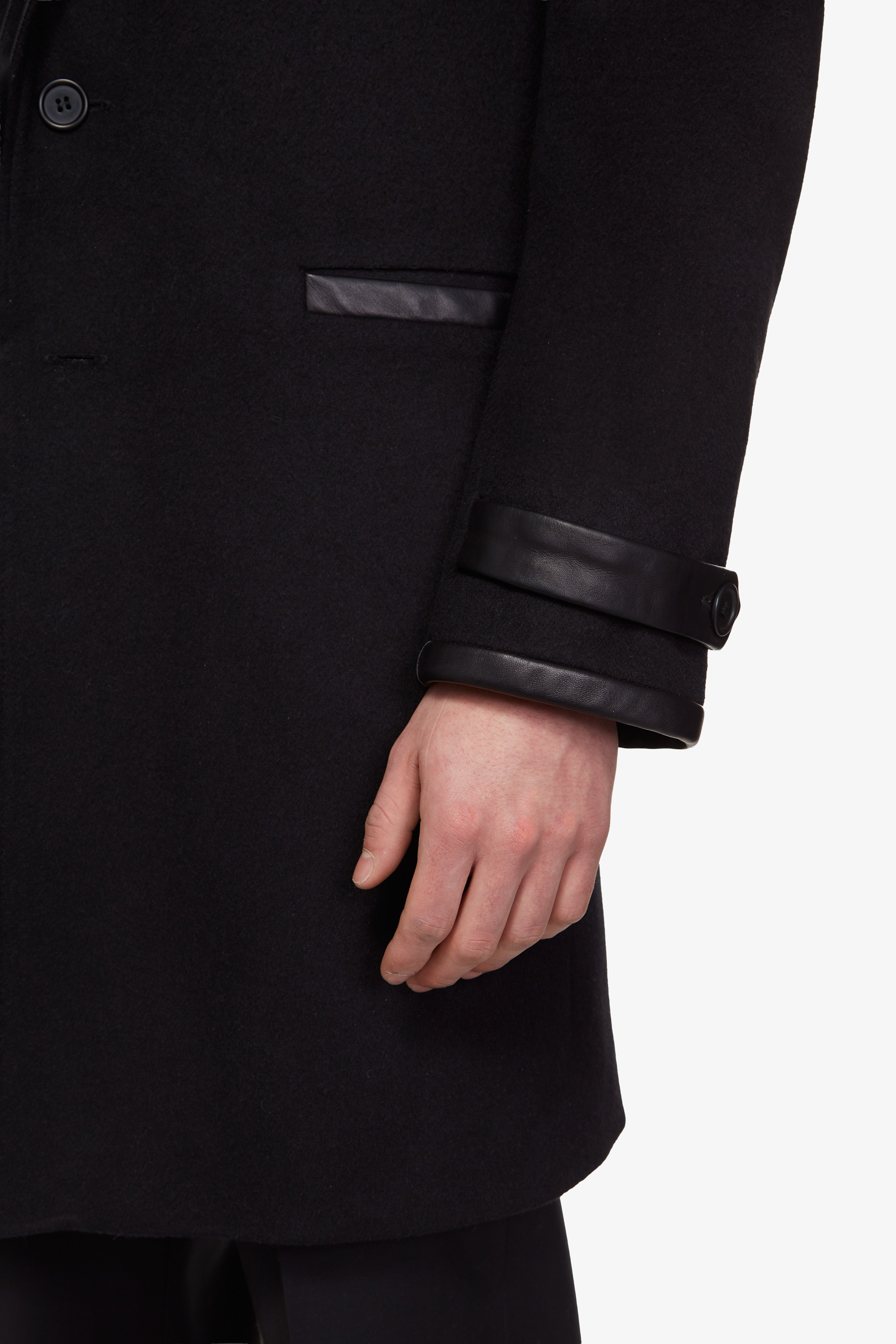 Vault noir || Veste en cachemire & cuir