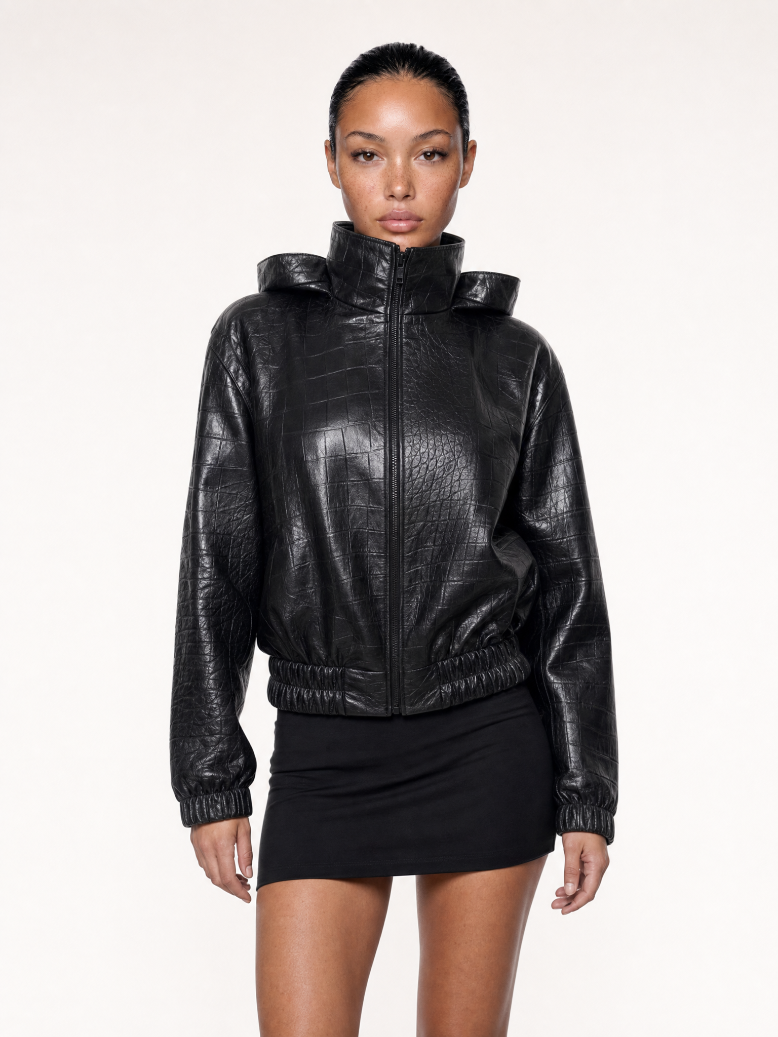 Ringstone || Crocodile leather bomber jacket