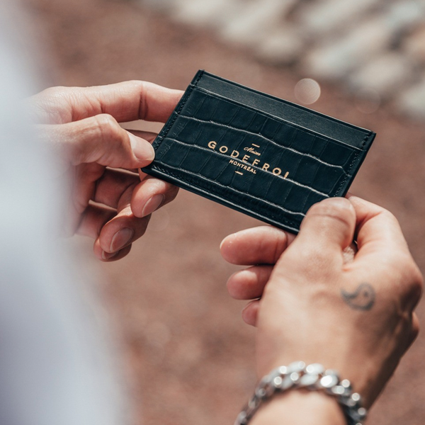 Porte-Cartes en Cuir Crocodile