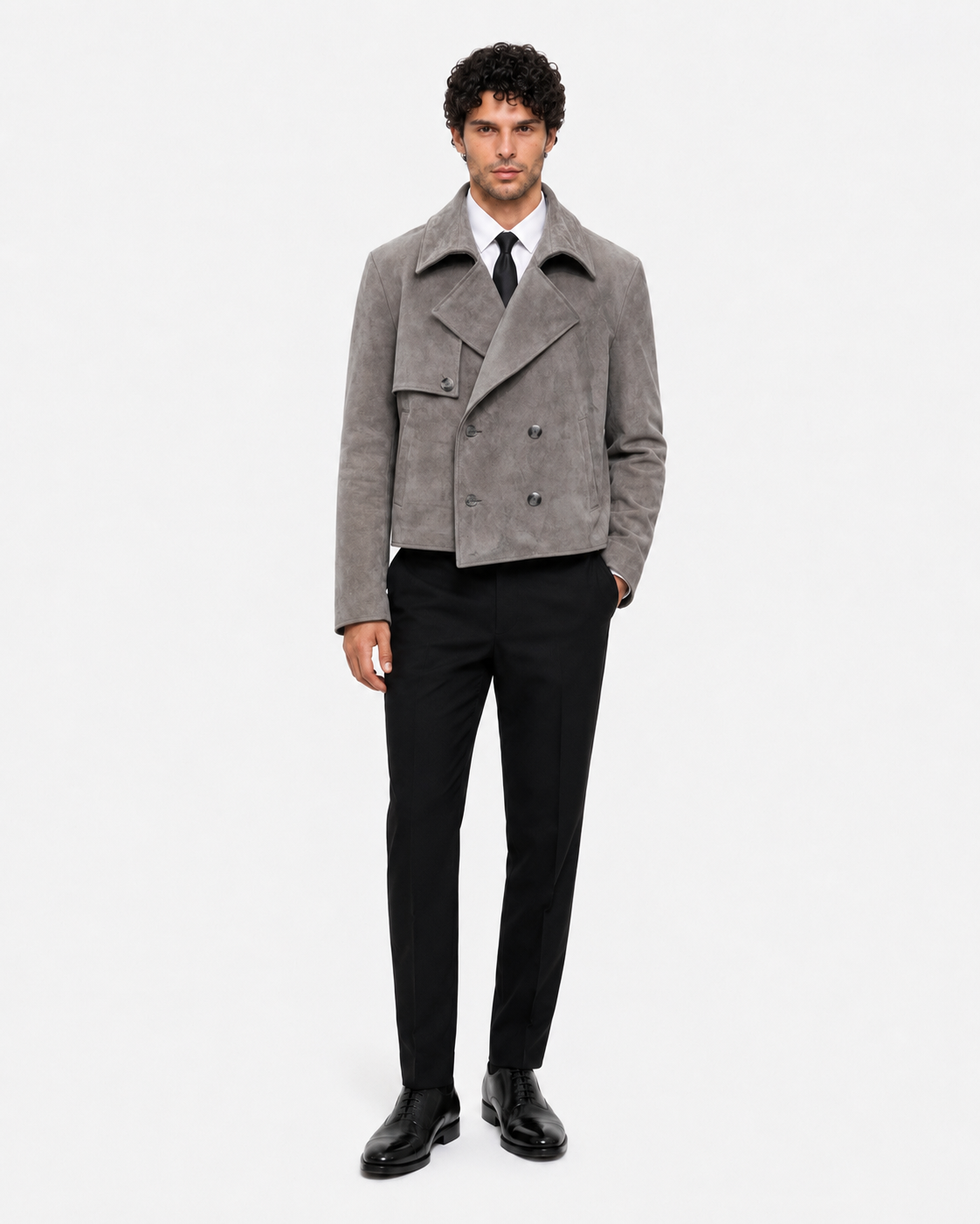 Beaumont || Trench-coat en daim de veau velour
