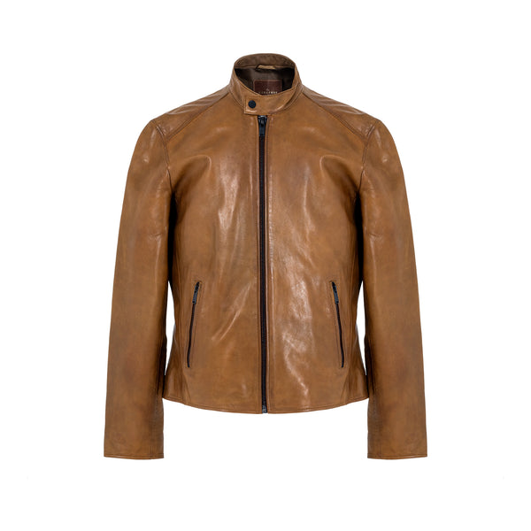 Manteau Classique en cuir brun