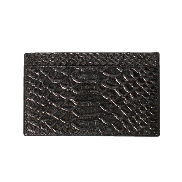 Black Python Leather Card Case